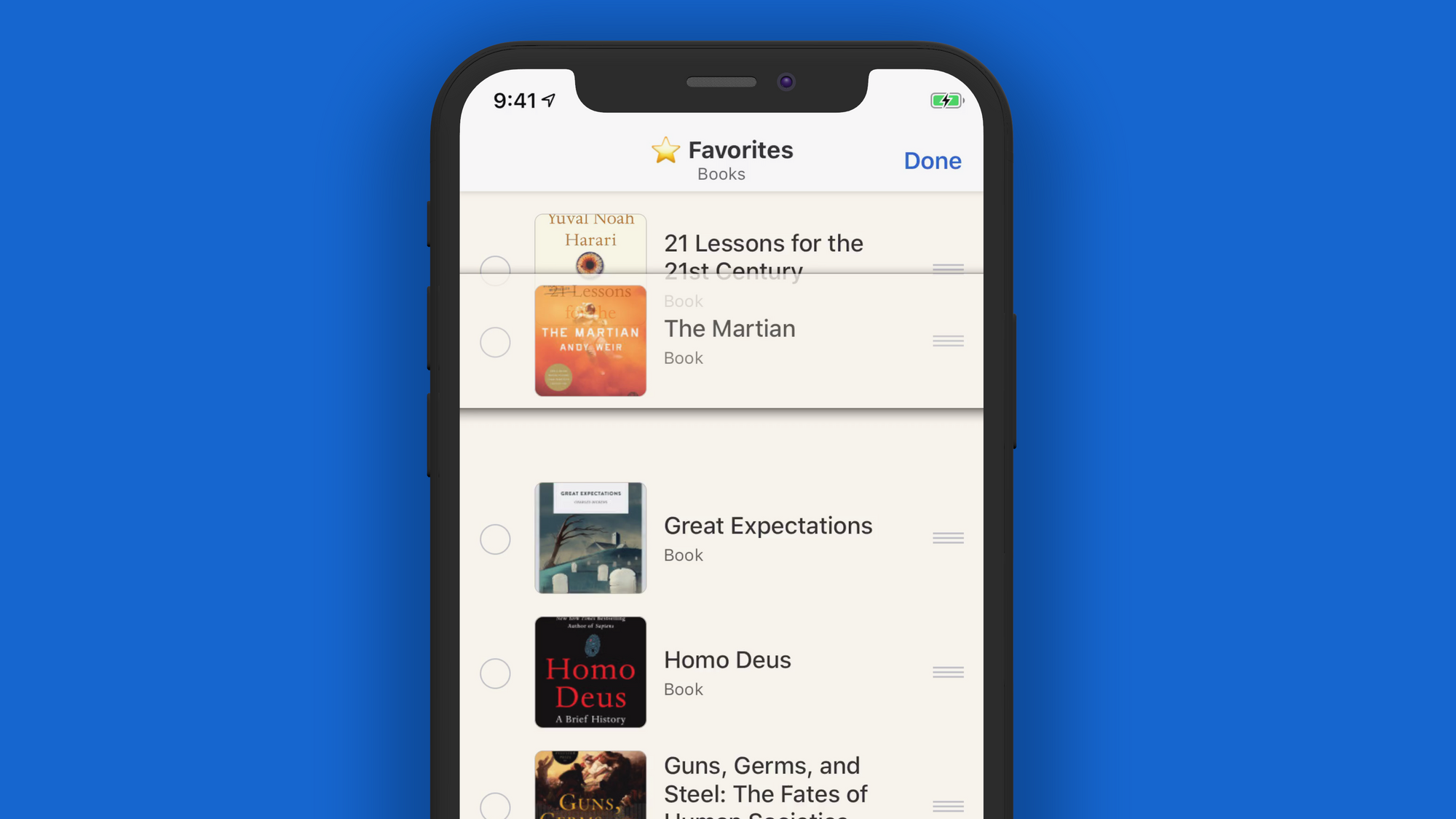 Reorder Sections, Lists, and List Items