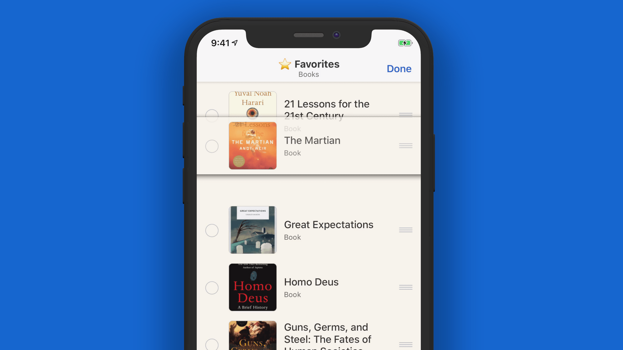 Reorder Sections, Lists, and List Items