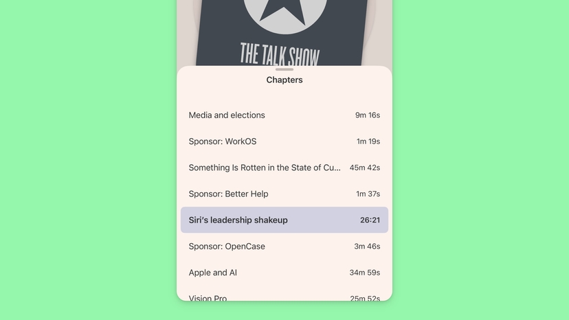 Enhance podcasts with chapter selection and settings for individual shows.