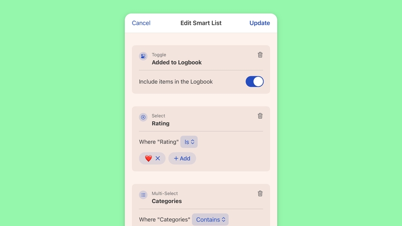 Create lists that automatically populate based on a collection of filters.