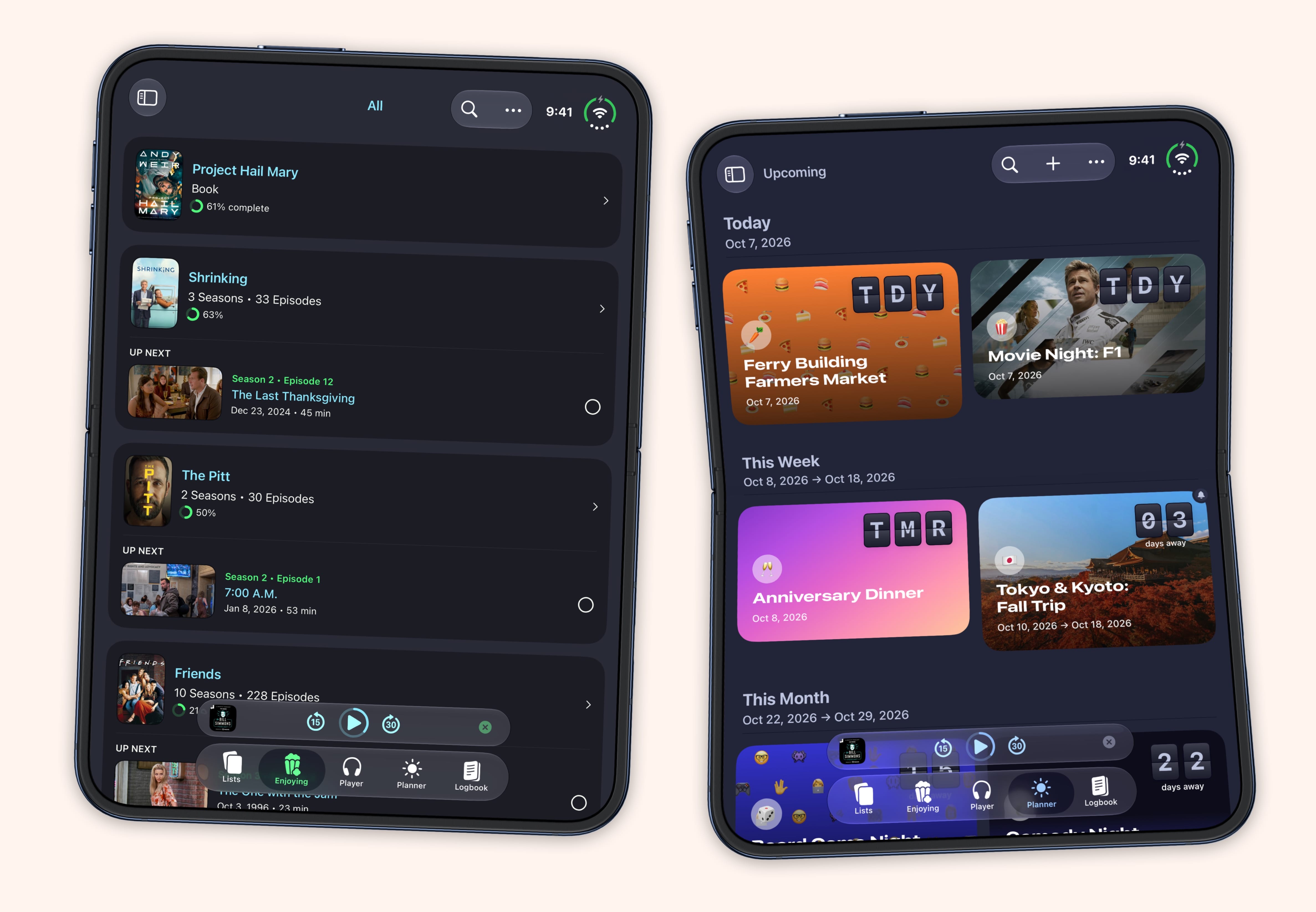 Sofa 5.4 Enjoying tab and Planner on an unfolded iPhone Duo