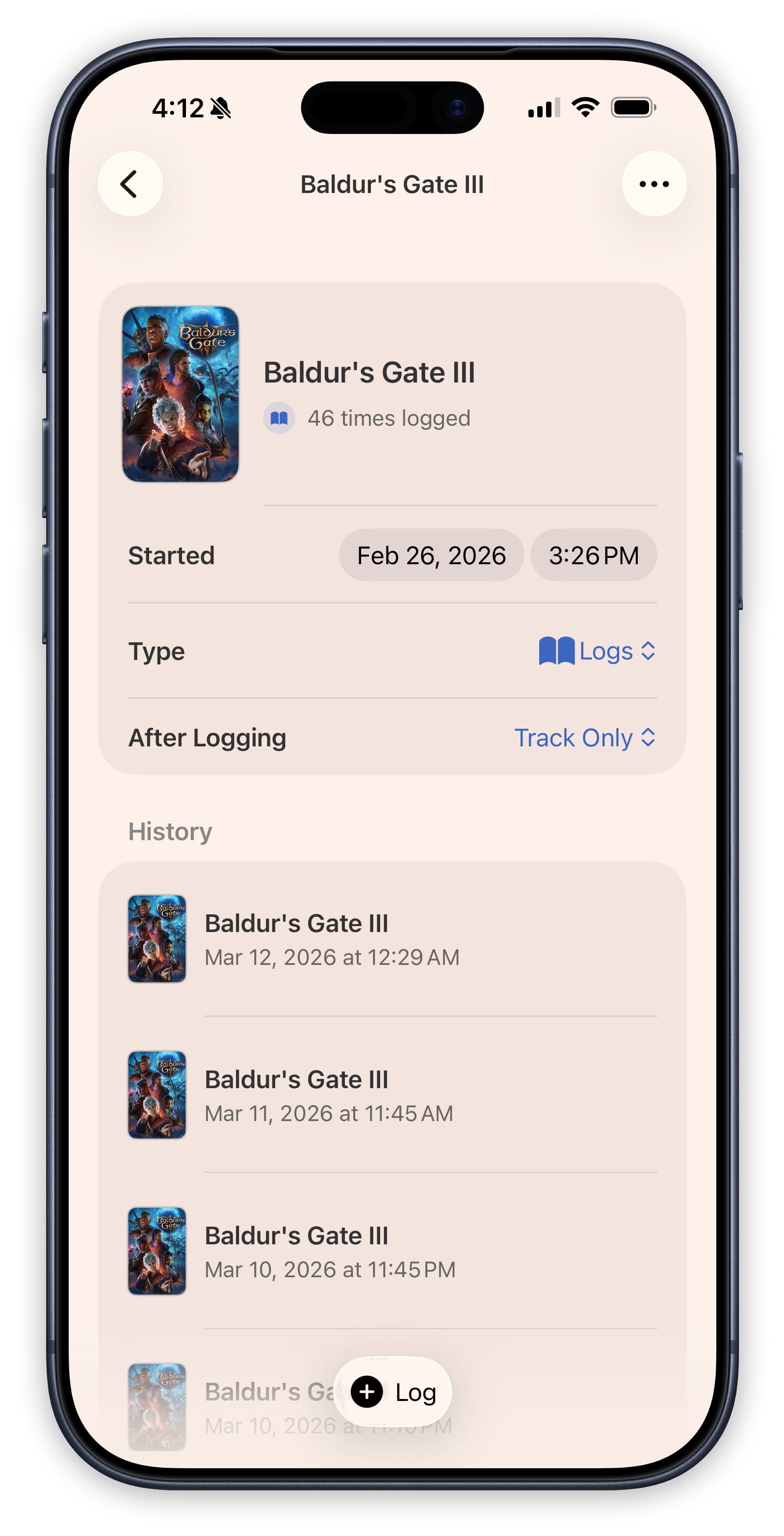 Quick Log tracking mode in Sofa